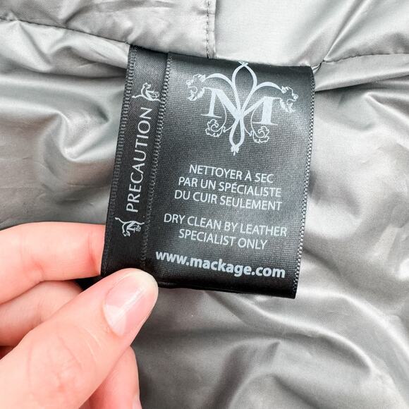 Mackage Puffer Gray Sz Small Coat Jacket Down Knit Best Wrap Grey Winter - Picture 11 of 14